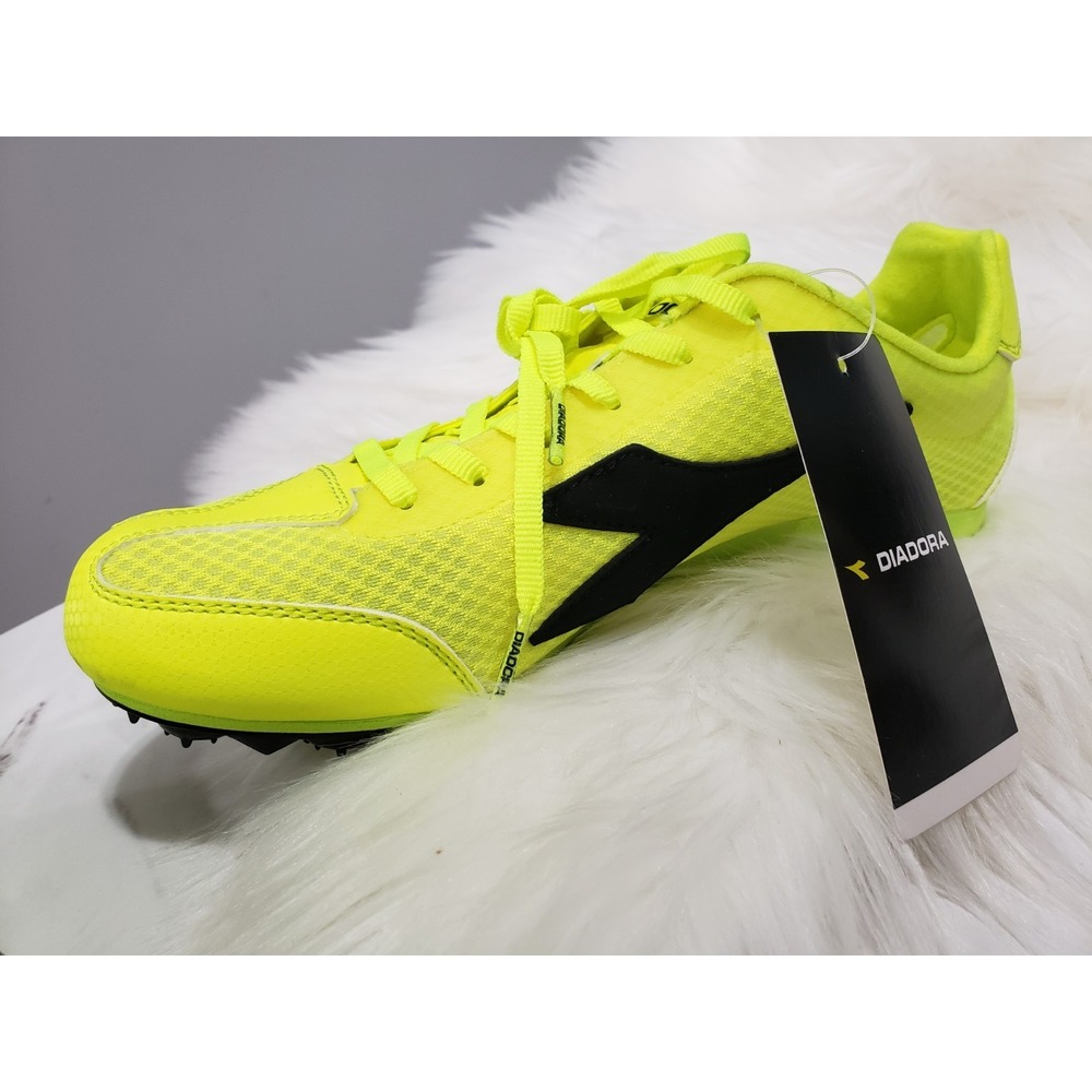 NEW EURO 40.5 US 7.5 Diadora Mid Distance Spike Sneaker Neon TRACK RUNNING SHOE